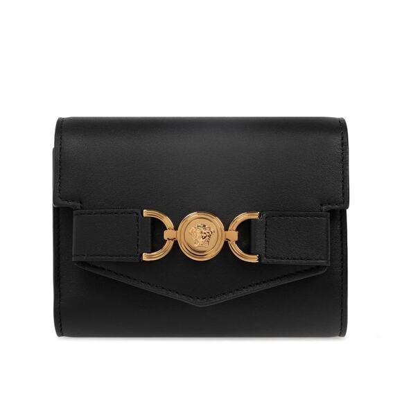 Versace Medusa 95 Black Leather Wallet with Gold Medusa Emblem - Picture 1 of 6